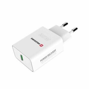 Hálózati adapter Swissten iPhone és Samsung számára PD, 25W, fehér kép