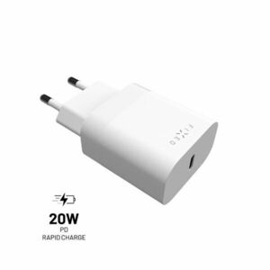 FIXED Hálózati töltő USB-C, PD, 20W, fehér kép