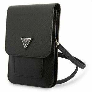 Guess PU Saffiano Triangle Logo Phone Bag, Fekete kép