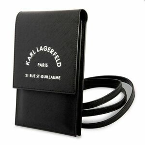 Karl Lagerfeld Saffiano Rue Saint Guillaume Wallet Phone Bag táska, Fekete kép