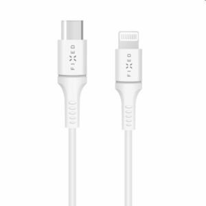 FIXED Adat- és töltőkábel USB-C/Lightning MFI, PD, 60 W, 1 m, fehér kép