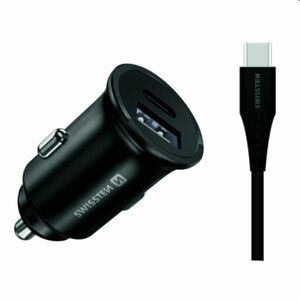 CL adapter Swissten for Samsung Super Fast Töltés 25W + kábel USB-C/USB-C 1, 2m, fekete kép