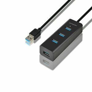 AXAGON HUE-S2BL 4x USB 3.0 hub gyorstöltés támogatással kép