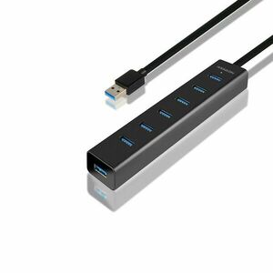 AXAGON HUE-SA7BP 7x USB 3.0 hub gyorstöltés támogatással, Fekete kép