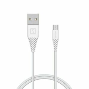 Adatkábel Swissten meghosszabbított Micro-USB konnektorral, ellenálló telefonhoz, fehér kép