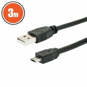 USB kábel Micro USB 3m, fekete kép