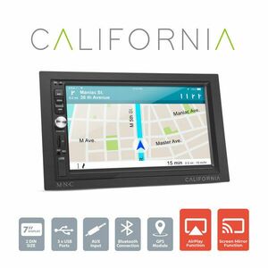 Multimédiás fejegység "California" - 2 DIN - 4 x 50 W - WiFi - BT - MP5 - AUX - SD - USB kép