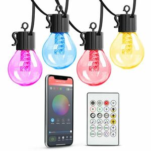 Smart fényfüzér - 25 db RGB LED - 7, 5 m - bluetooth, 100-240V, 7W kép