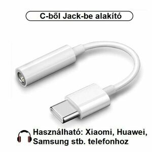 Telefon Type-C-ből Jack 3.5 mm-be való átalakító - Fehér kép