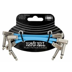 Ernie Ball Flex Patch Cable 3" Blue 3-Pack kép