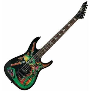 ESP George Lynch Black with Skulls and Snakes Graphic Elektromos gitár kép