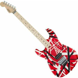 EVH Striped Series MN Red Black and White Stripes Elektromos gitár kép