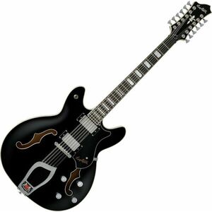 Hagstrom Viking Deluxe 12 Gloss Black Félakusztikus - jazz-gitár kép