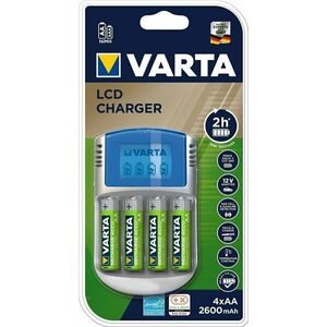 Varta PP LCD Charger 4xAA 2500 R2U& 12V + USB adapter Akkumulátortöltő kép