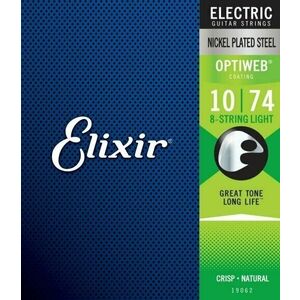 Elixir 19062 Optiweb Light 8 String Elektromos gitárhúrok kép