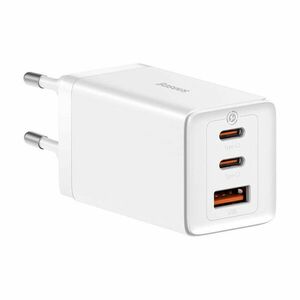 Baseus GaN5 Pro hálózati töltő 2xUSB-C + USB 65W, fehér kép