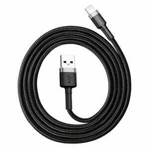 Baseus Cafule iPhone Lightning adat/töltőkábel 2, 4A 1m, Szürke-Fekete kép