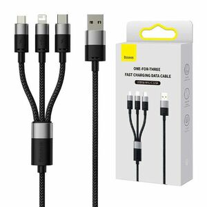 Baseus StarSpeed 3 az 1-ben USB kábel USB-A / USB-C / MicroUSB / Lightning kábel 3.5A 1.2m, fekete kép