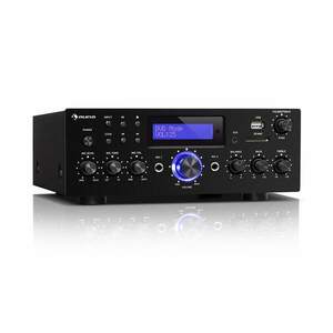 Auna AMP-5 BT, HiFi erősítő, 2 x 50 W RMS, BT, 2 x mikrofon, fekete kép