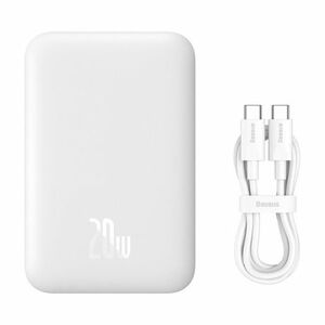 Baseus Magnetic Mini Air MagSafe Power Bank 6000mAh USB-C 20W, fehér (PPCXM06A) kép