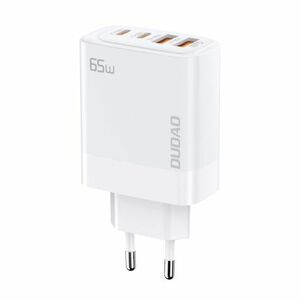 Dudao A65EU GaN hálózati töltő adapter 2x USB / 2x USB-C PD 65W, fehér kép