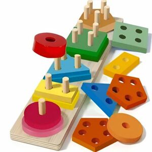 MG Wooden Sorter válogatós fa puzzle formák kép