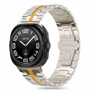 Tech-Protect Stainless Line szíj Samsung Galaxy Watch Ultra 47mm, titanium/orange kép