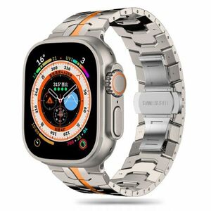 Tech-Protect Stainless Line szíj Apple Watch 42/44/45/49mm, titanium / orange kép