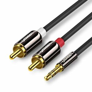 Ugreen AV116 audio kábel 3.5mm mini jack / 2RCA M/M 2m, fekete (AV116 10584) kép