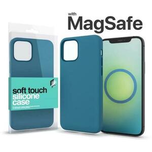 Iphone 15 Pro MagSafe Soft Touch silicone case blue (128928) kép