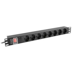 8 Plug 2 m Switch 19" 1U 16A (PDU-08F-0200-BK) kép