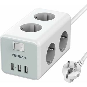 6 Plug + 3 USB 2 m Switch (TS-306) kép