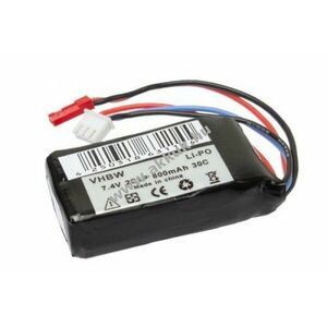 Helyettesítő RC / modell Akku LiPo 7.4V 800mAh, csatlakozó: mini JST, JST-XH 2.54 AWG24 kép