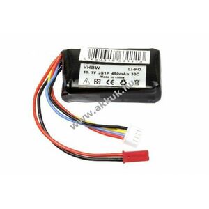 RC Akku Li-Polimer 11.1V 450mAh, csatlakozó: mini JST, JST-XH 2.54 AWG24 kép