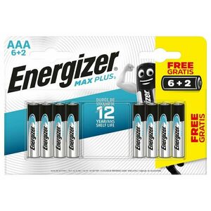 ENERGIZER MAX PLUS B8 6+2db AAA mikro elem E92 - Kiárusítás! kép