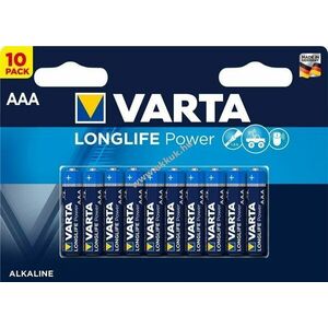 Varta Longlife Power alkáli-mangán típus 4903 AAA micro elem 10db/csom - Kiárusítás! kép