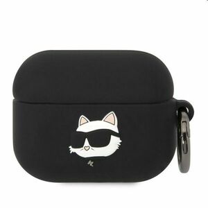 Karl Lagerfeld 3D Logo NFT Choupette Head szilikontok Apple AirPods Pro számára, fekete kép