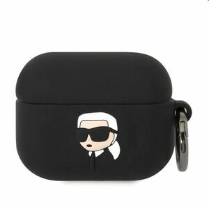 Karl Lagerfeld 3D Logo NFT Karl Head szilikontok Apple AirPods Pro számára, fekete kép