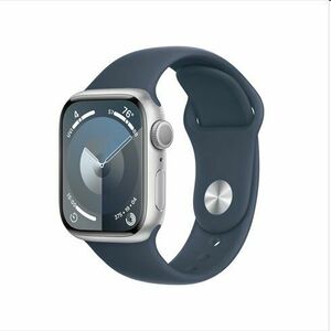 Apple Watch Series 9 GPS 41mm ezüst Aluminium Case Storm Kék Sport szíjjal - M/L kép