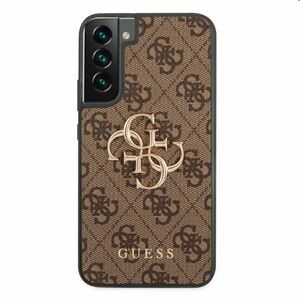 Tok Guess PU 4G Metal Logo for Samsung Galaxy S23, barna kép