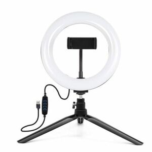 PULUZ Tripod asztali LED körfény 7.9'', fekete (PKT3073B) kép