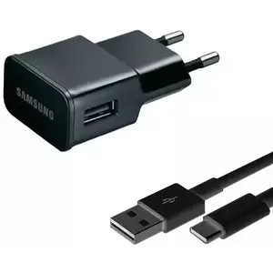 Töltő Samsung ETA-0U90 black bulk 2A + USB-C cable () kép