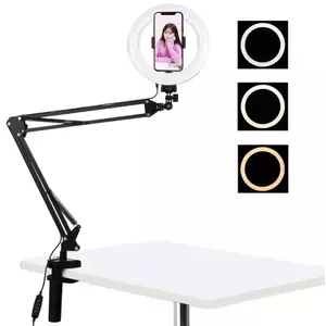 Tartó Puluz Desktop arm stand with 20cm LED Vlogging Ring PKT3089B kép