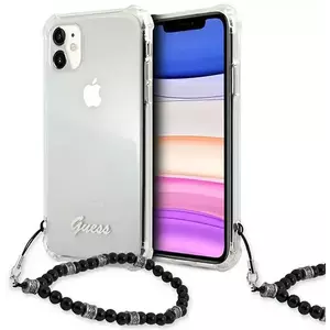 Tok Guess GUHCN61KPSBK iPhone 11 6, 1" Transparent hardcase Black Pearl (GUHCN61KPSBK) kép