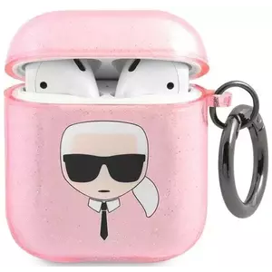 Karl Lagerfeld KLA2UKHGP AirPods cover pink Glitter Karl`s Head (KLA2UKHGP) kép