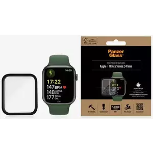 TEMPERED KIJELZŐVÉDŐ FÓLIA PanzerGlass Curved Apple Watch 7 41mm Antibacterial czarny/black (2018) kép