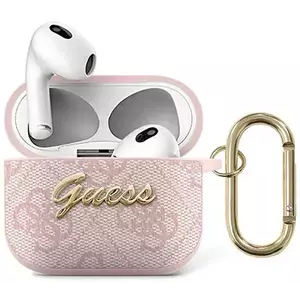 Guess GUA34GSMP AirPods 3 cover pink 4G Script Metal Collection (GUA34GSMP) kép