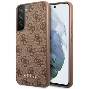 Tok Guess GUHCS22SG4GFBR S22 S901 brown hard case 4G Metal Gold Logo (GUHCS22SG4GFBR) kép