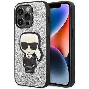 Tok Karl Lagerfeld KLHCP14LGFKPG iPhone 14 Pro 6, 1" hardcase silver Glitter Flakes Ikonik (KLHCP14LGFKPG) kép