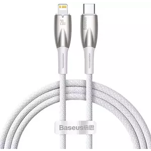 Kábel USB-C cable for Lightning Baseus Glimmer Series, 20W, 1m (White) kép